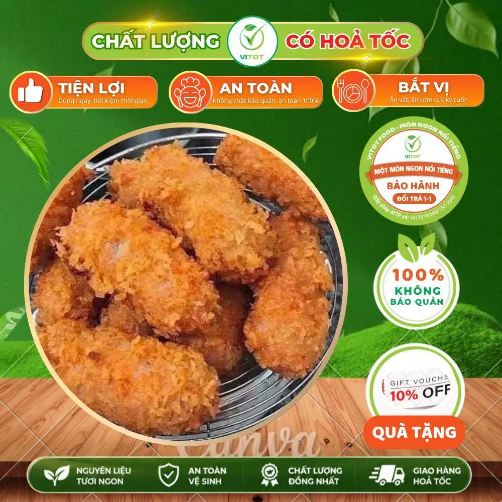 Nem Chua Rán VITOT Đặc Sản Hà Nội Nem Chua Ngon Giòn Rụm