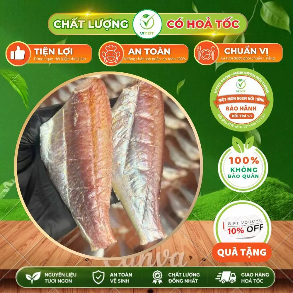 Cá Hồng 1 Một Nắng VITOT Thịt Ngọt, Ít Xương, Thơm Ngon