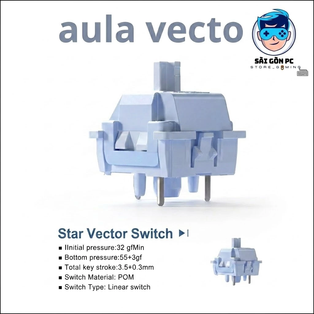 Combo Switch aula Stars Vecto - Trục bàn phím - 5pin - lube sẵn - Switch cusmtom bàn phím cơ