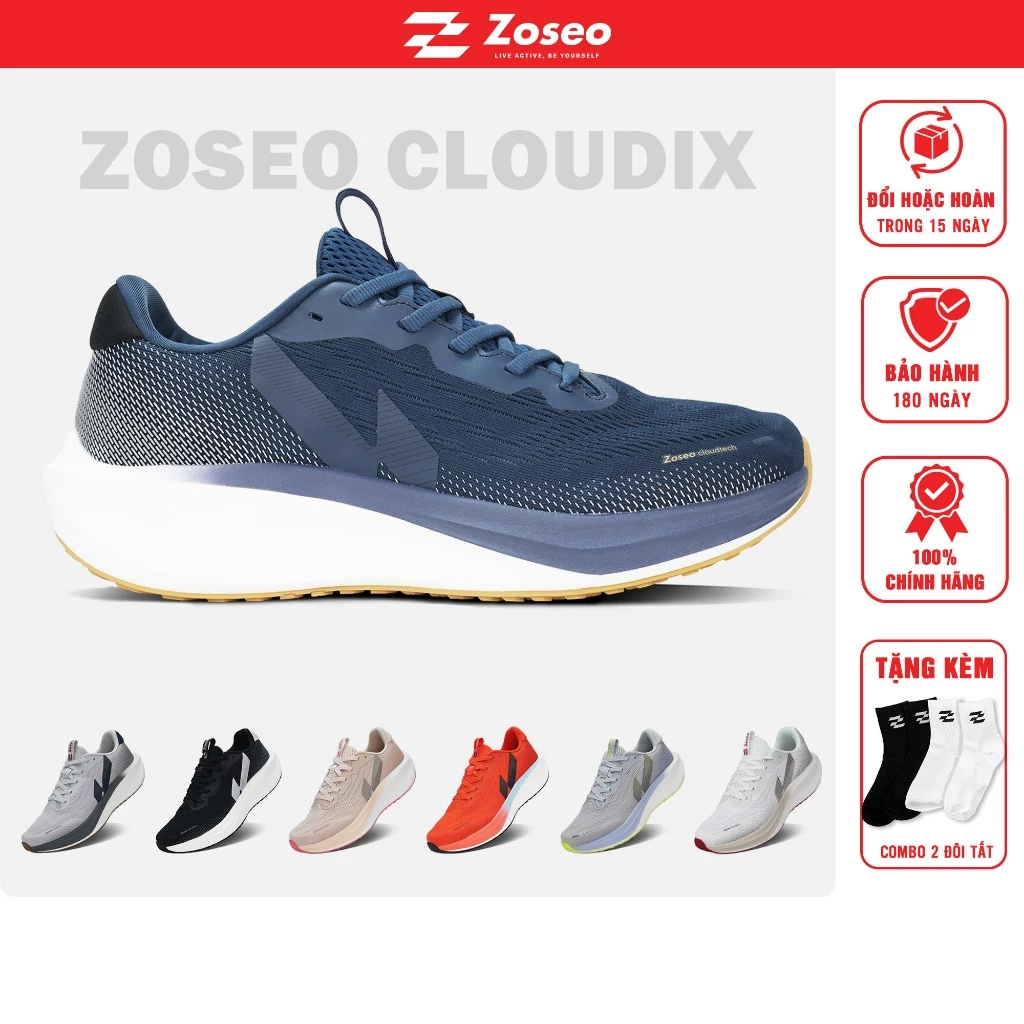 [MỚI] Giày thể thao chạy bộ nam nữ Zoseo Cloudix. Giày Sneaker Running chạy bộ đế Phylon êm, siêu nhẹ thoáng mát đi chơi