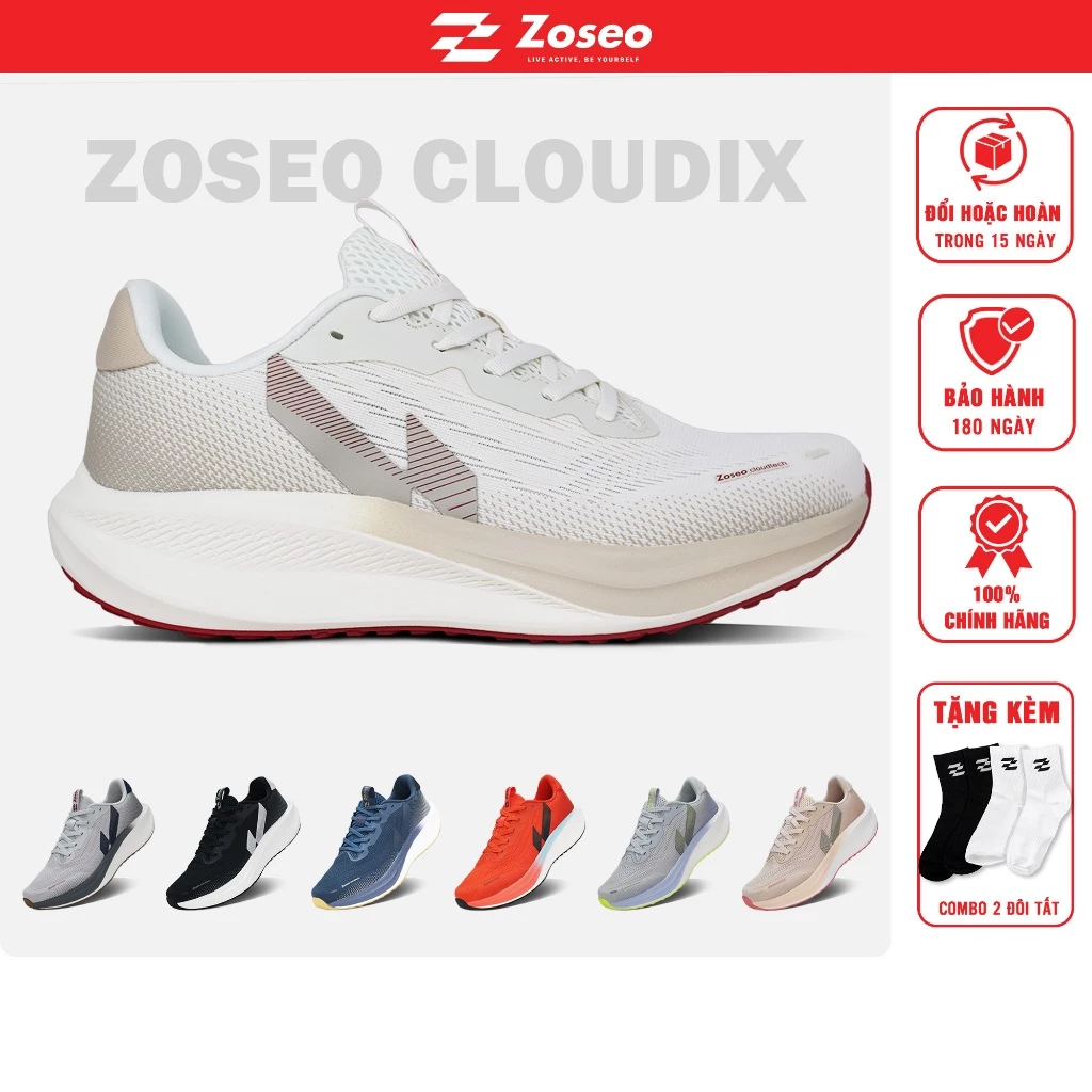 [MỚI] Giày thể thao chạy bộ đế Phylon cao cấp nam nữ Zoseo Cloudix - Running shoes thoáng khí siêu nhẹ, siêu êm đi làm