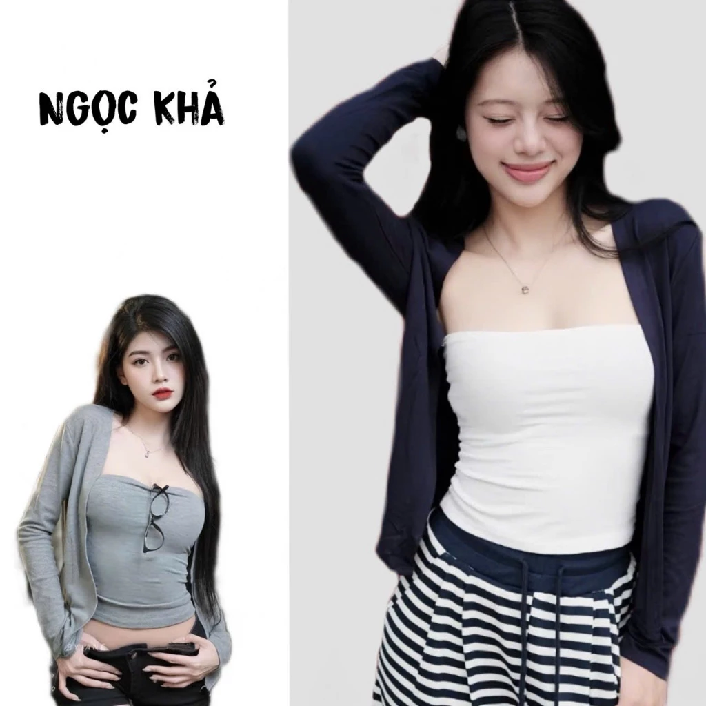 Áo Khoác Cardigan Nữ - Dáng Vừa, Vải Mịn, Mềm Mại, Thoáng Mát, Co Giãn Êm Ái