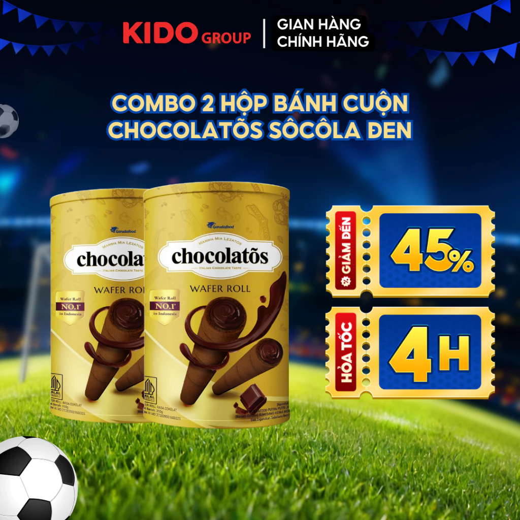 Combo 2 Hộp Bánh Cuộn Chocolatos Socola Đen 310G