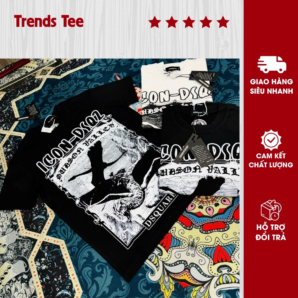 Áo Thun Nam Nữ Cotton 100% Cao Cấp 250Gsm In Hình Đê Ét Quy Icon Form Dày Dặn Co Giãn 2 Chiều