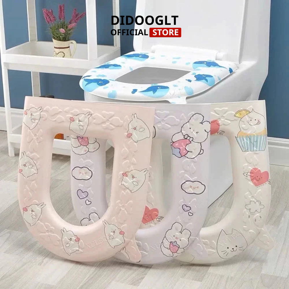 [COMBO 5 ] Đệm Lót Bồn Cầu DIDOOGLT Giữ Ấm Chống Vi Khuẩn Nhựa Eva Chống Thấm Nuớc, Tấm Phủ Bồn Cầu Tiện Lợi