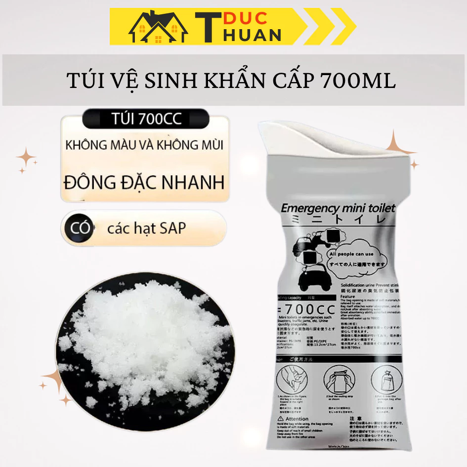 Túi Đựng Nước Tiểu, Nôn Ói 700ml – Chống Mùi, Chống Tràn, Dùng Khi Cần Thiết, Tiện Lợi - DT HOME