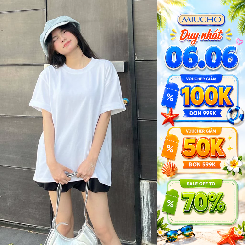 Áo Thun Boxy Trơn Nam Nữ Miucho Co Giãn Thoáng Mát Basic Dễ Phối Đồ AXT01