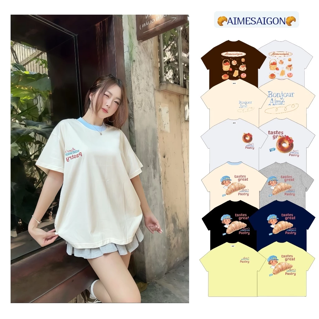 Áo Thun Big Boxy Local Brand AIMesaigon food Cotton Cổ Tròn Form Rộng Unisex Nam Nữ  by ANDYSHOP