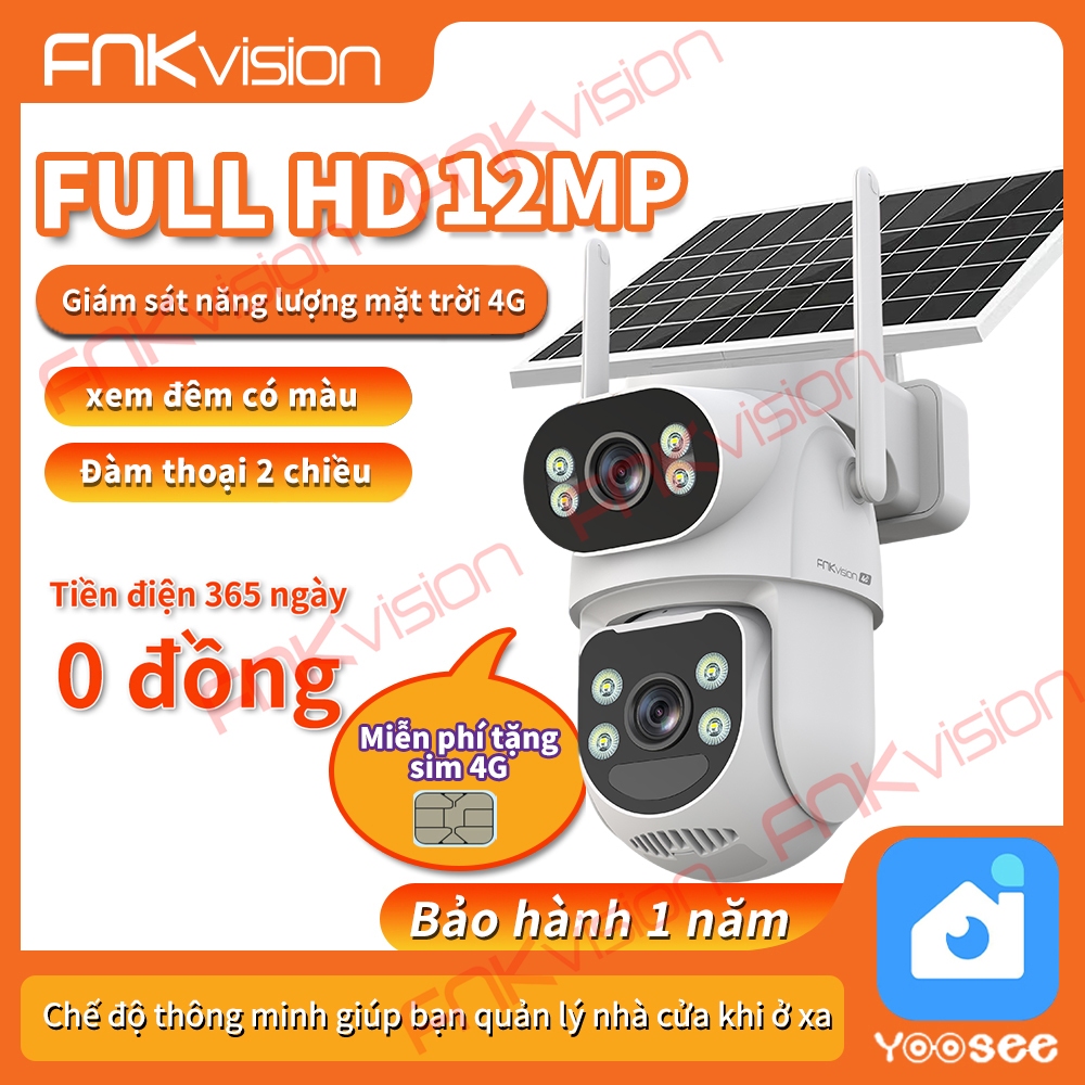 Camera năng lượng mặt trời 4G Yoosee,xoay chuyển quan sát 360 độ, bảo hành 12…