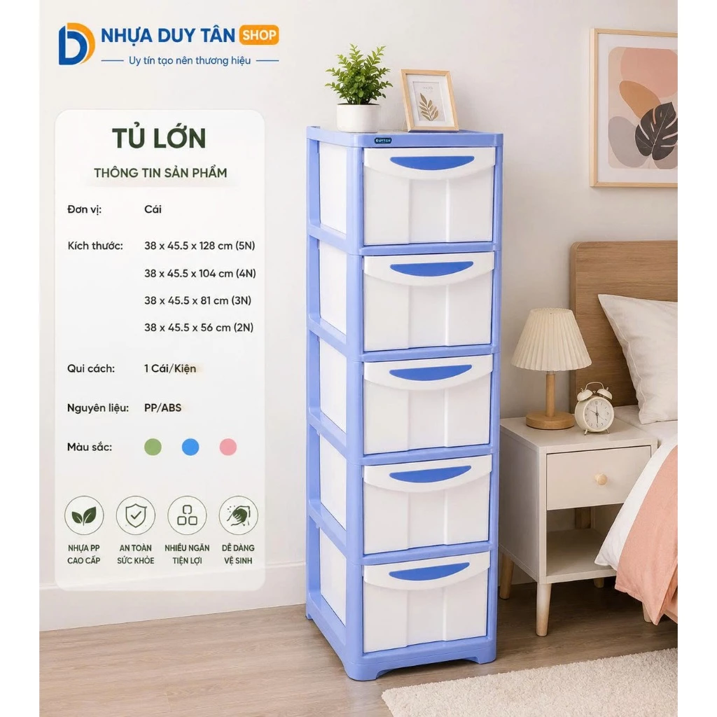 Tủ Nhựa Duy Tân Size Lớn 2/3/4/5/6 Tầng - Tủ Quần Áo Đựng Đồ Đa Năng Cao Cấp