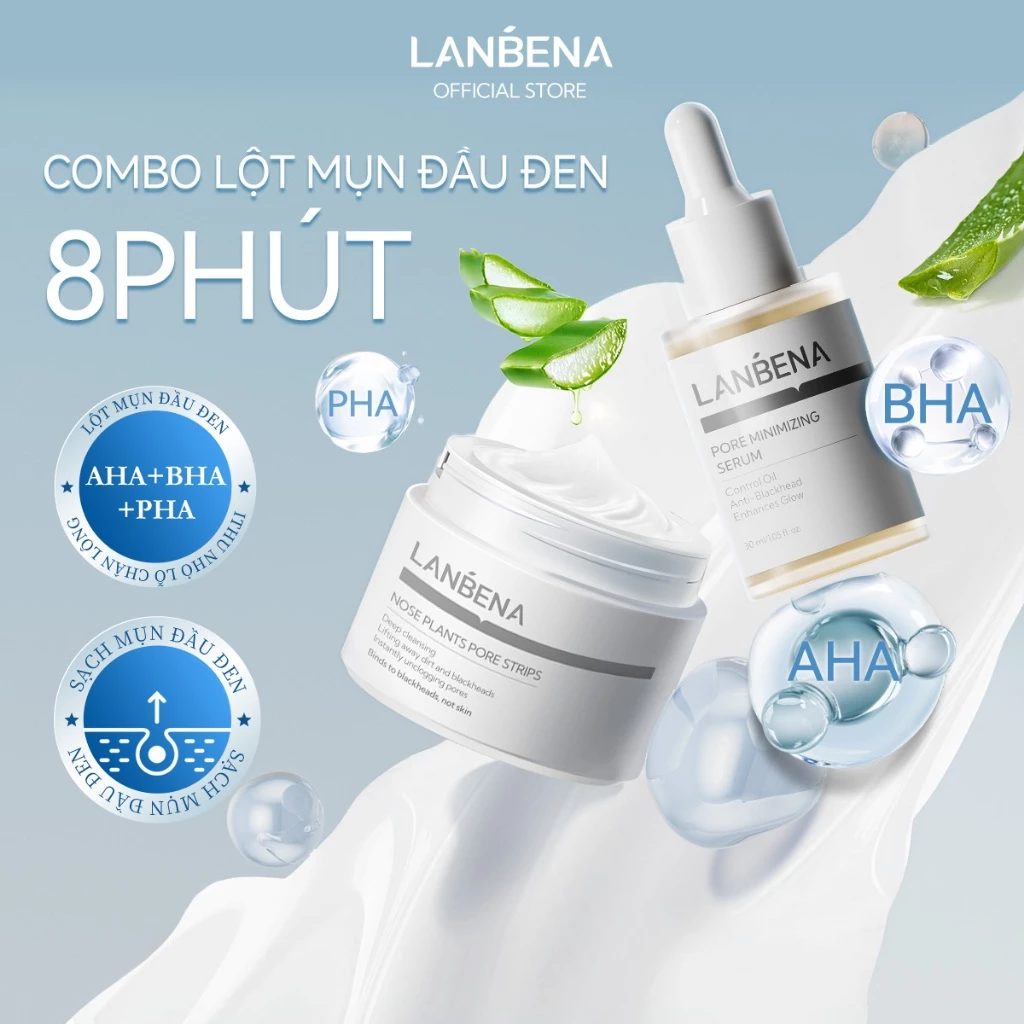 LANBENA Tinh chất thu nhỏ lỗ chân lông (30ml) - Hỗ Trợ Thu Nhỏ Lỗ Chân Lông Dưỡng Ẩm,serum dưỡng da mặt Skincare
