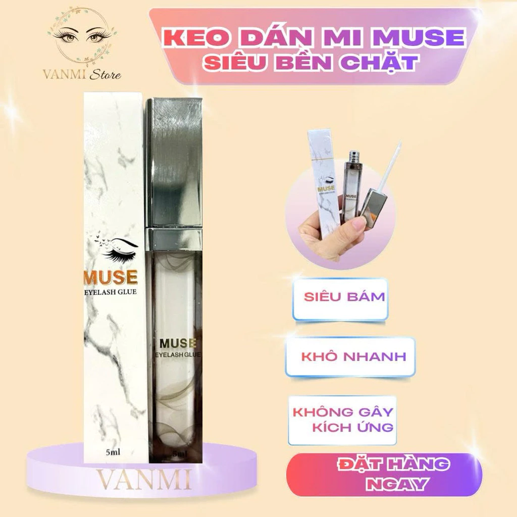 Keo Dán Mi Muse Siêu Bền Chặt, Nhanh Khô, Không Lem Giúp Dán Mi Dễ Dàng - VanMi Store