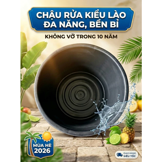Chậu lào giặt đồ , chậu tắm cho bé tẹt ga siêu bền từ 50cm đến 78cm (Số 6 -8-10-12-14) - Hàng VNNK
