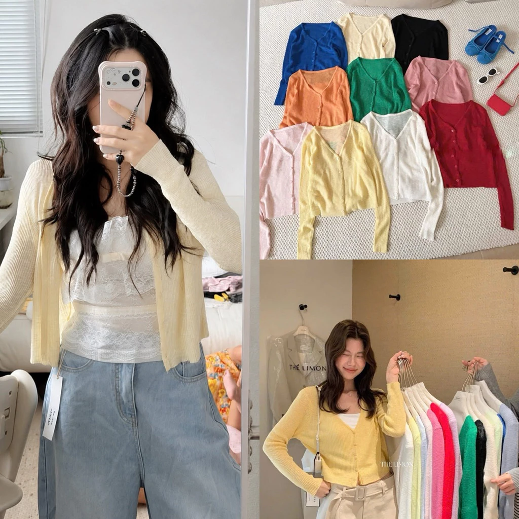 Áo Khoác Cardigan Dệt Kim Mỏng Mùa Hè (Hàng Có Sẵn Loại 1) Áo Khoác Mỏng Xinh