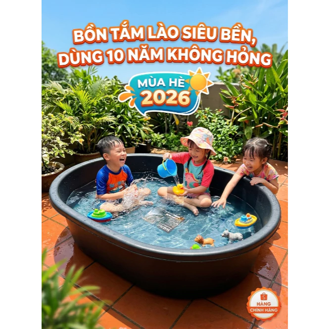 Chậu Tắm Lào Bảo Hành 10 NĂM Siêu Bền || Size Đại XXL 220L Dài 116Cm Rộng 90Cm Cao 30Cm || Hàng VNNK
