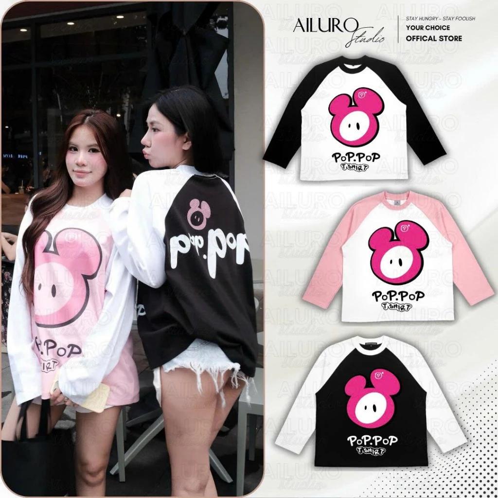 [MỞ BÁN] Áo Thun Tay Dài Poppophihi KIM TUYẾN V2 FULL TEM TAG Long Sleeve Form Boxy chất 100% Cotton nam nữ form rộng