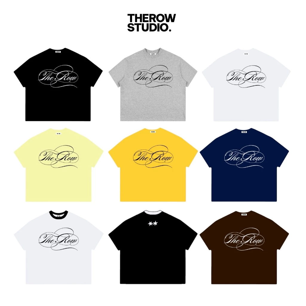 [TR12] THEROW Áo Thun Tay Ngắn Boxy 250gsm Form Rộng Cổ Tròn " SIGNATURE " Unisex Nam Nữ Phong Cách Basic Thoải Mái