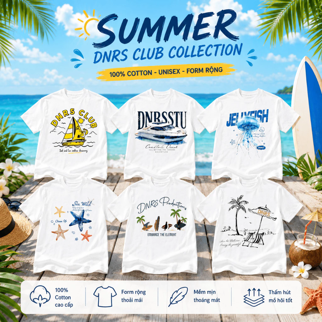 Áo Thun Form Thường Team Building Unisex Đi Biển Mùa Hè Áo Nhóm Du Lịch Cotton Cao Cấp PIKRUI