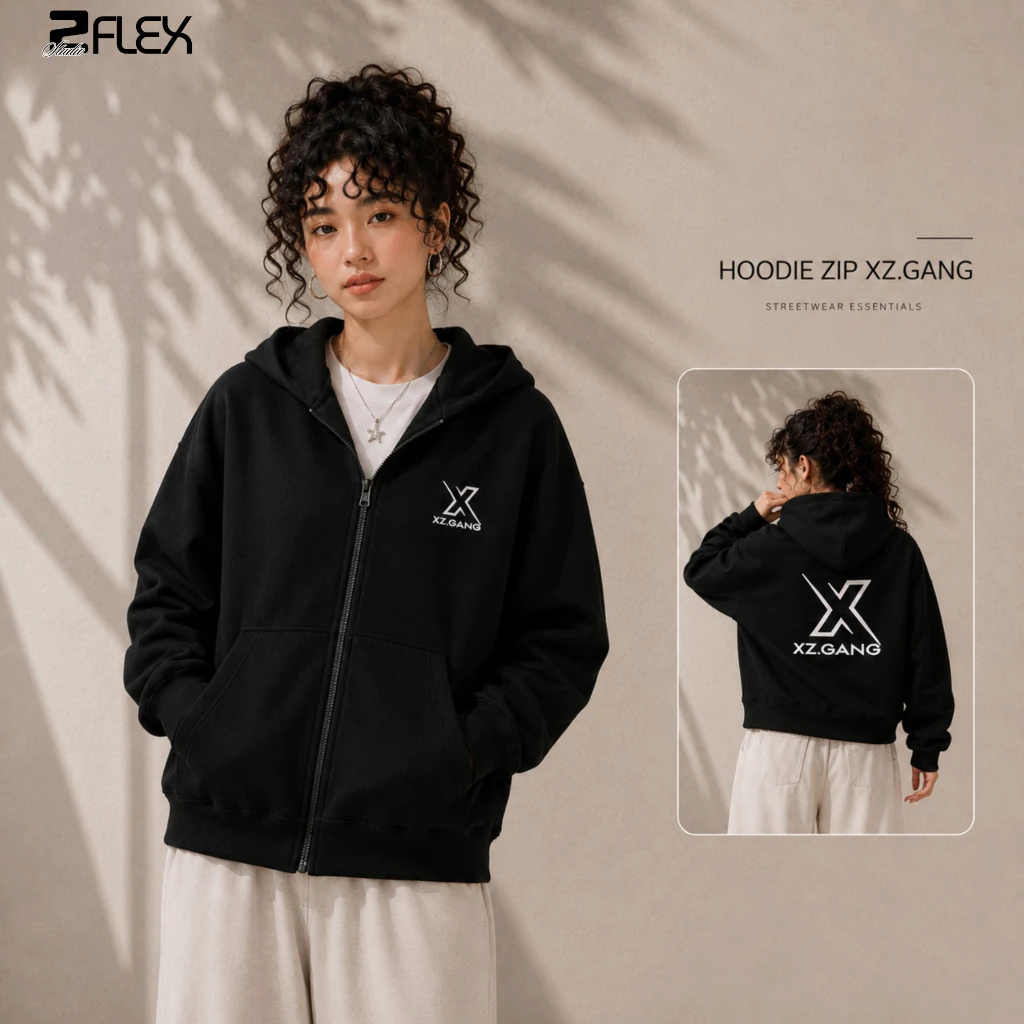 Áo Khoác Hoodie Zip ZGO AZG43 Nỉ 2 Da Dày Dặn Form Rộng Unisex Basic