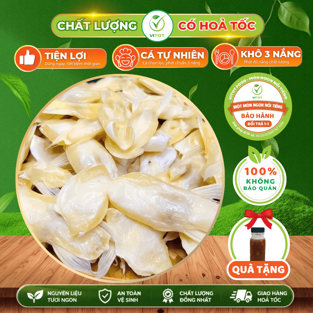 Khô Ức Cá Dứa 3 Nắng VITOT Ngon, Thơm Mềm, Thịt Dai