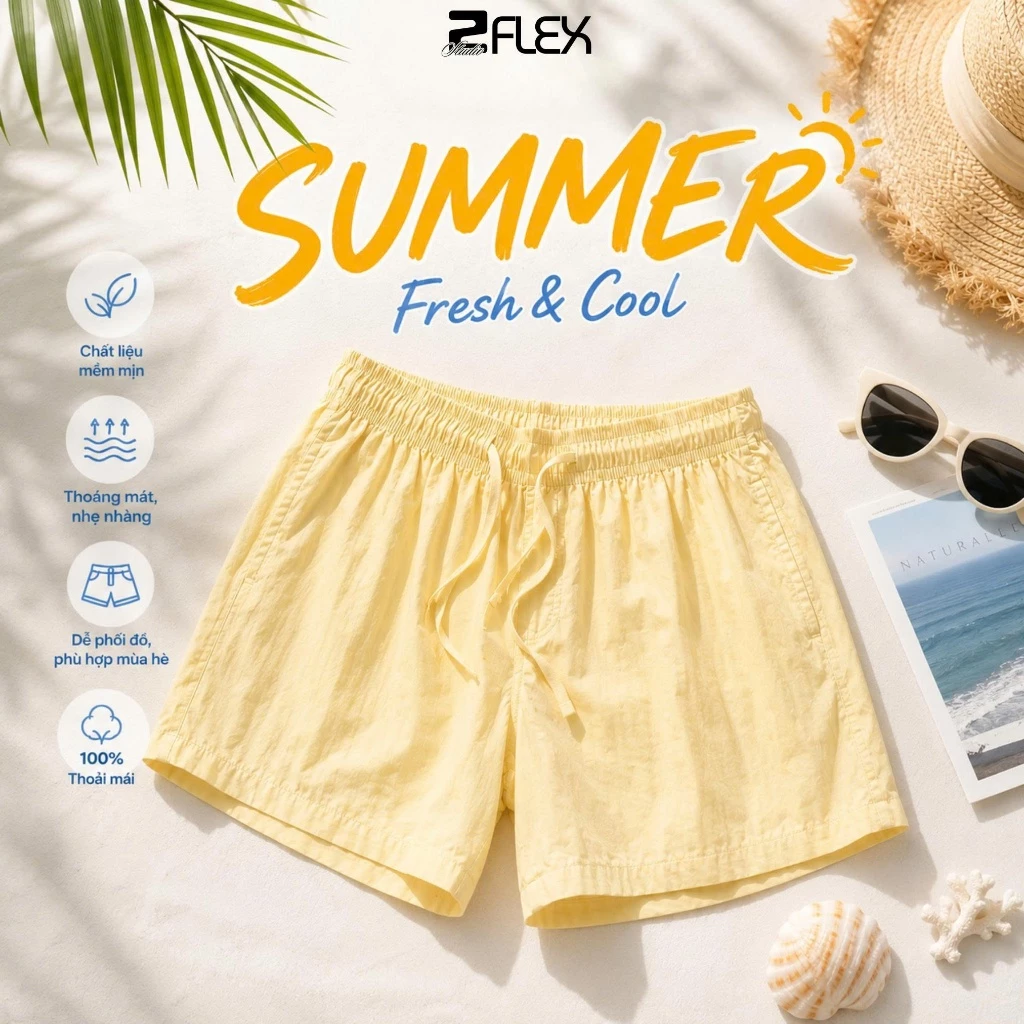 Quần Đùi ZFLEX QZG33 Form Rộng Vải Dù Siêu Mát Mặc Nhà Đi Chơi Năng Động Thời Trang