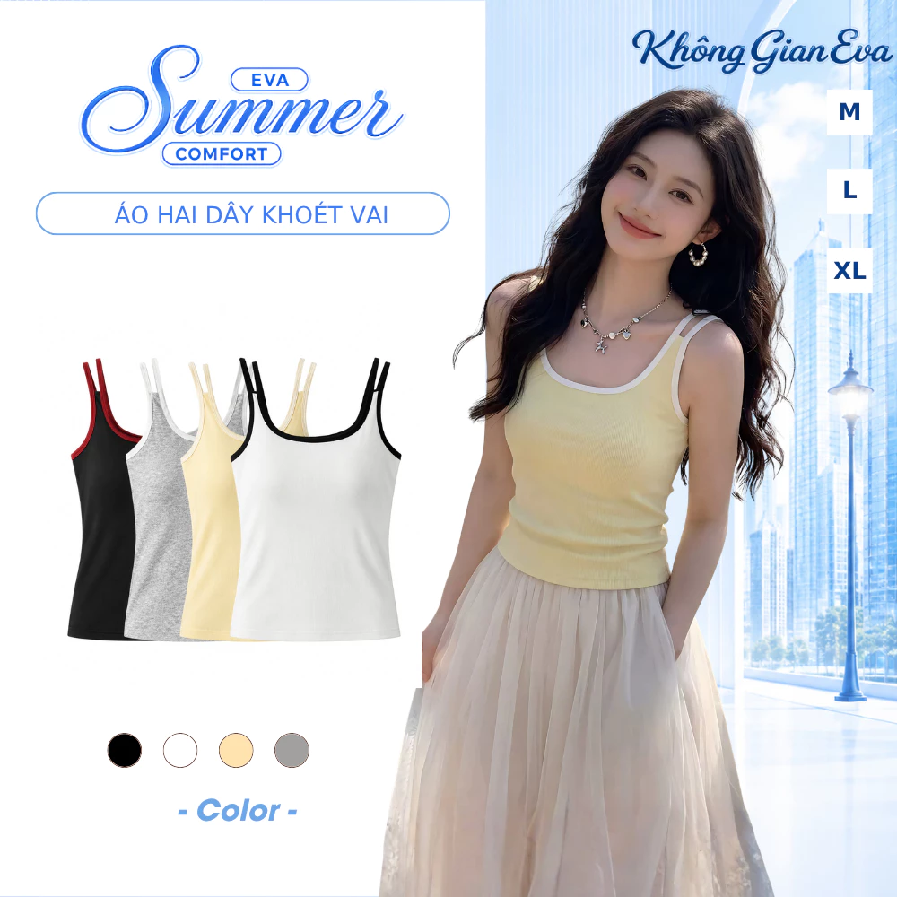 Áo Tank Top Nữ Có Đệm Ngực Chất Tencel Mát Lạnh Cao Cấp, Áo 2 Dây Basic Ôm Dáng Co Giãn Mềm Mịn Dễ Mix Đồ C011