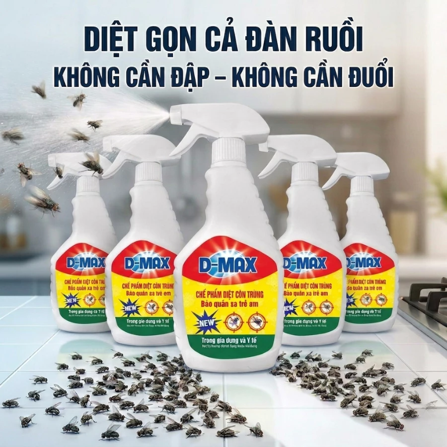 Combo 5 Xịt Ruồi Chuồng Trại Dmax – Diệt Ruồi Nhanh, Xua Đuổi Côn Trùng, Siêu Tiết Kiệm