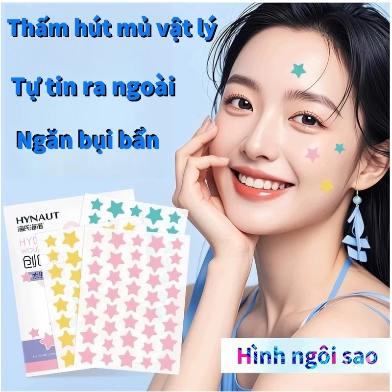 Popotidy 40 Miếng Dán Mụn Cute Ngôi Sao Thoáng Khí Nhiều Màu Sắc Hình