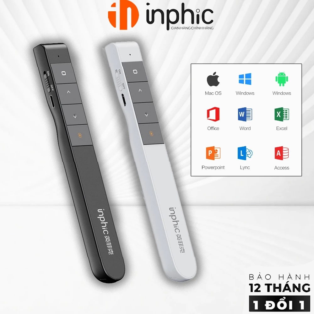 Bút trình chiếu văn phòng INPHIC PL1 dạy học Power Point Word Excel dành cho giáo viên học sinh sinh viên