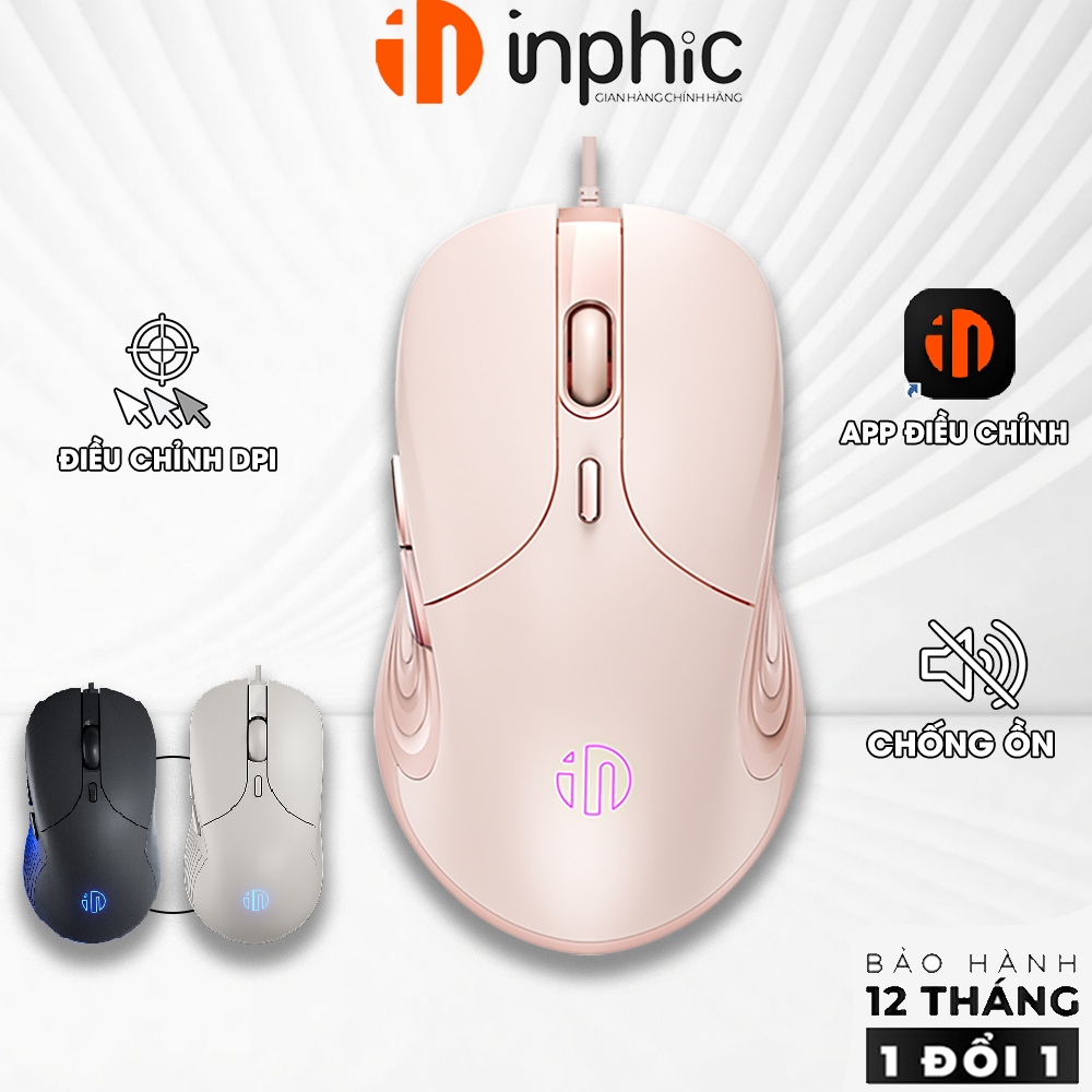 Chuột gaming có dây INPHIC B8 chơi game văn phòng macro các tựa game fps và…