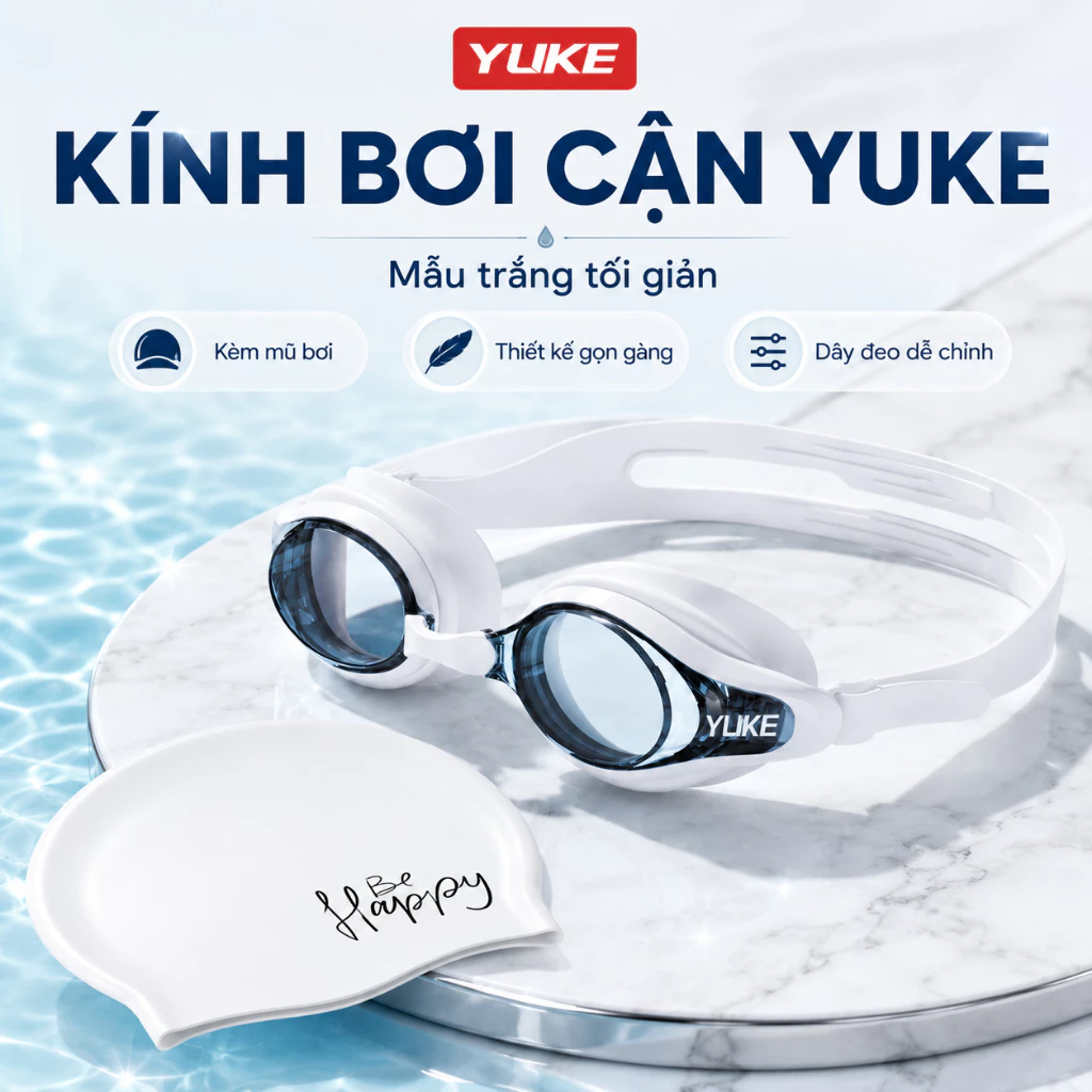 Kính bơi cận cho nam nữ Shiwei Ylike, chống nước chống mờ có độ cận cận ôm mắt êm ái SA16