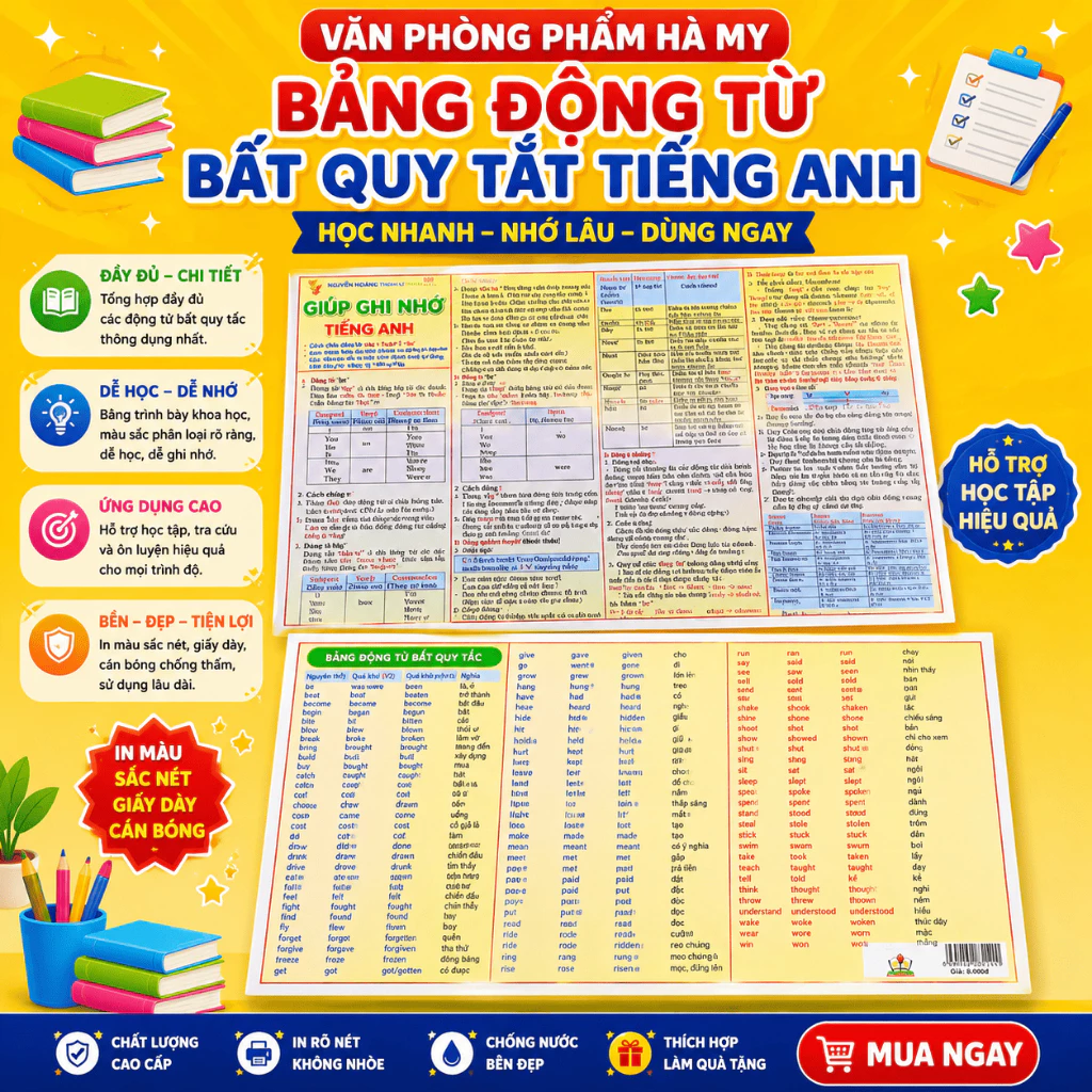 Tờ Giấy Giúp Ghi Nhớ Động Từ Trong Tiếng Anh