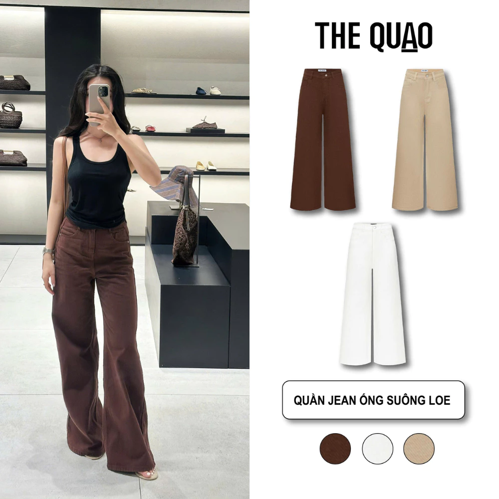 Quần Jean Nữ Ống Suông Rộng Lưng Cao (rộng ống 30CM ) WJeans077