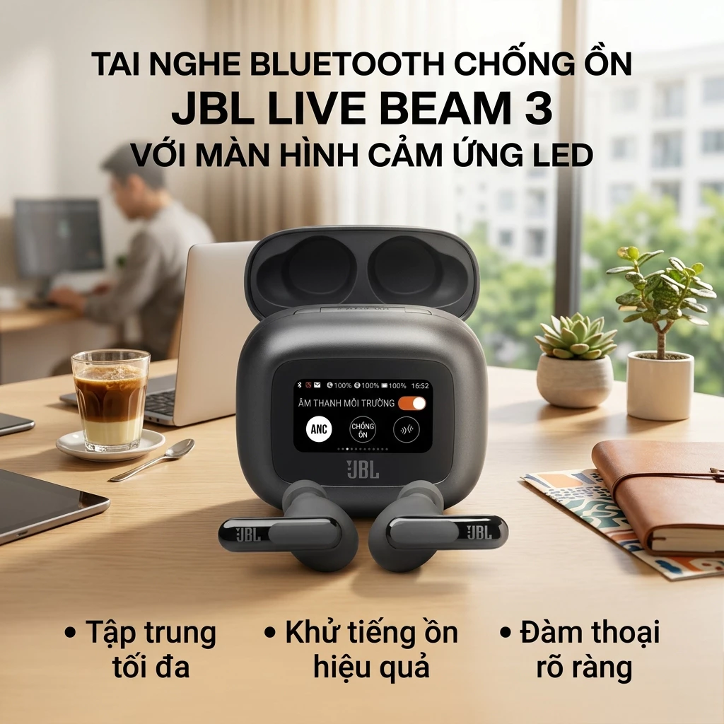 Tai Nghe Không Dây LiveBeam 3 | True Adaptive ANC | Tai Nghe Chống Ồn Bluetooth Cho Android iPhone