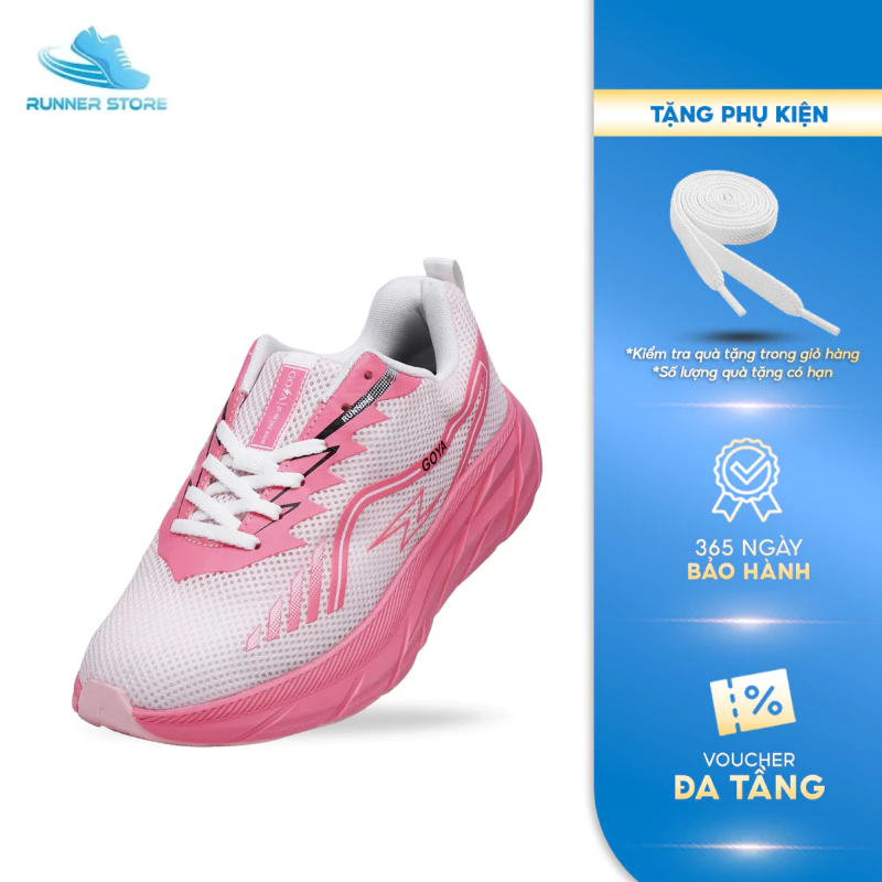 Giày thể thao chạy bộ nam nữ Goya Plus phiên bản mới năm 2026 màu hồng V1