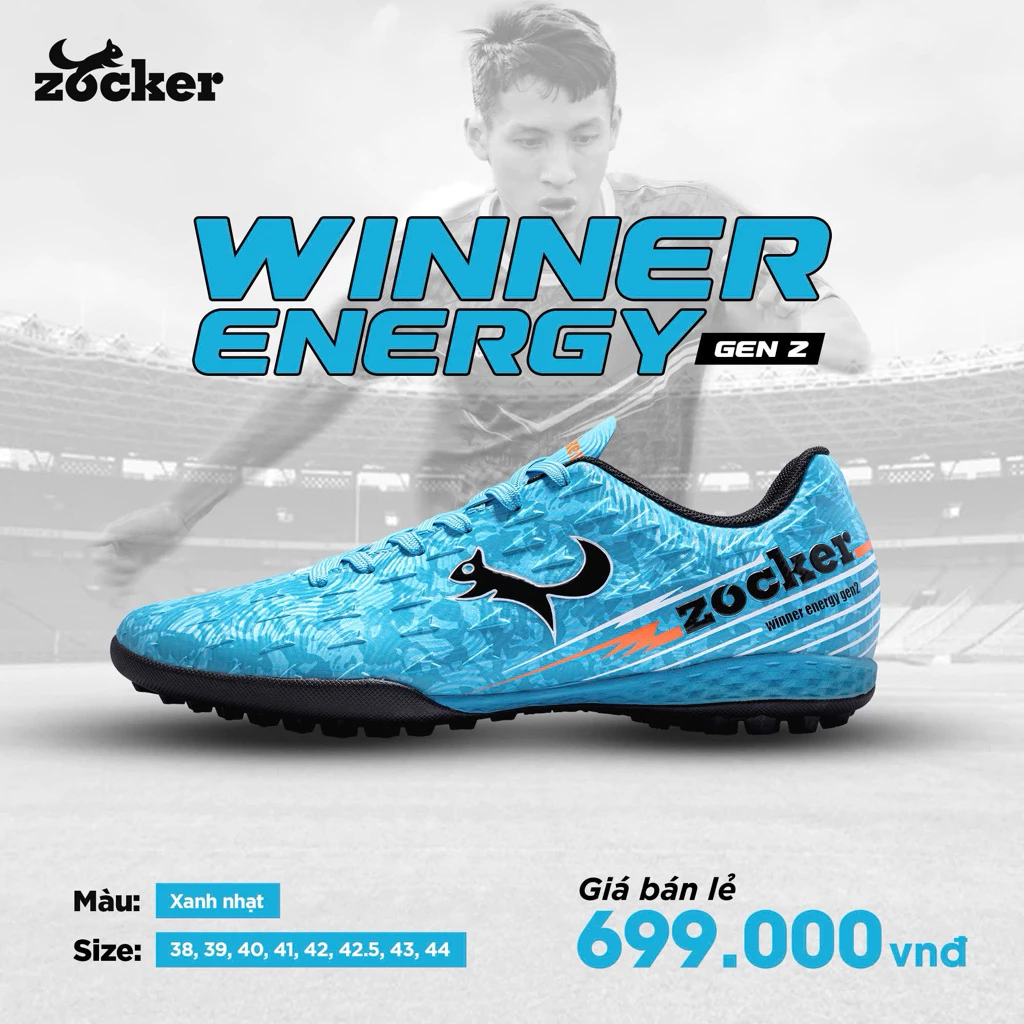 GIÀY BÓNG ĐÁ ZOCKER WINNER ENỂNGY GEN 2 ĐẾ ĐỆM EVA