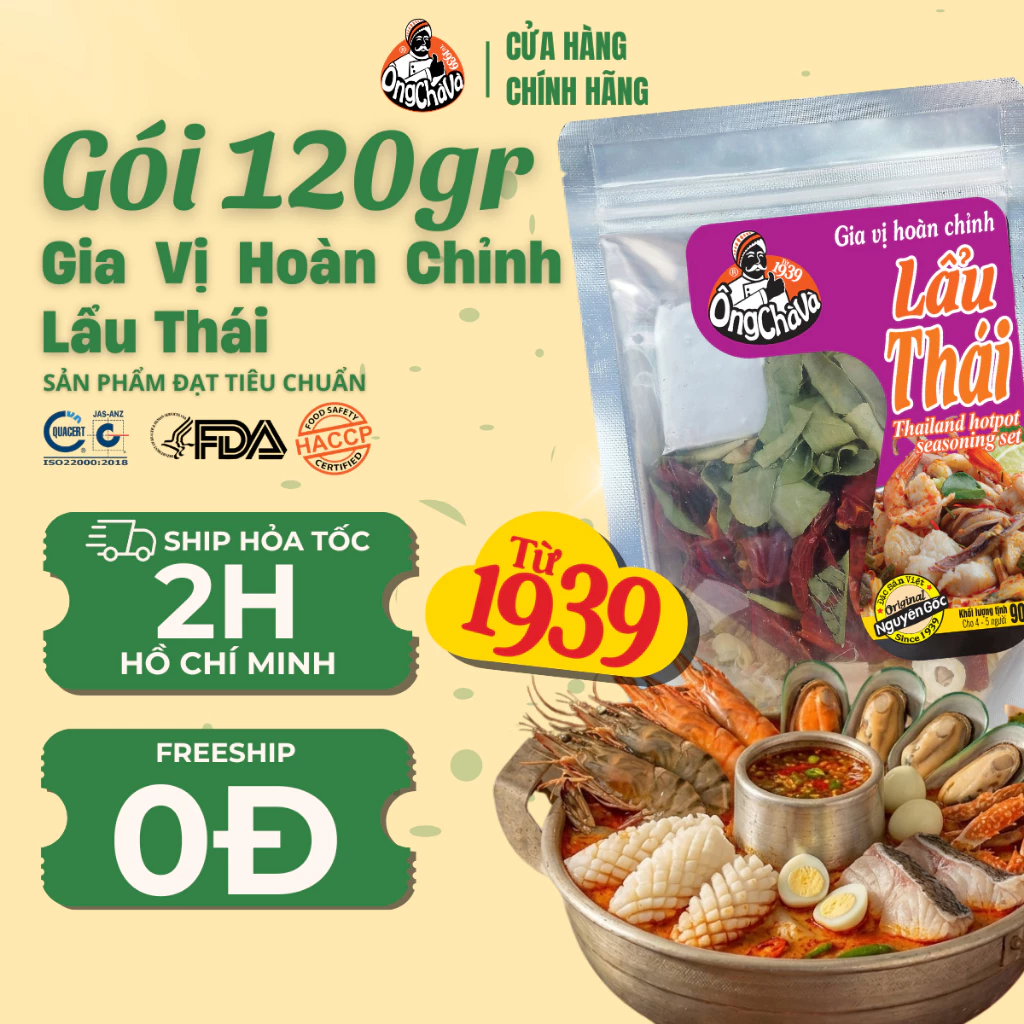 Gia Vị Lẩu Thái Hoàn Chỉnh Ông Chà Và 90g (Thailand Hotpot seasoning set)