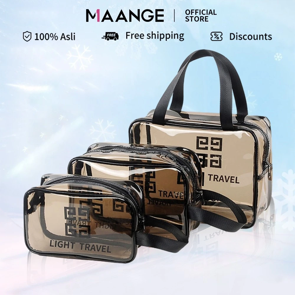 MAANGE Túi đựng mỹ phẩm du lịch trong suốt chống nước 0311
