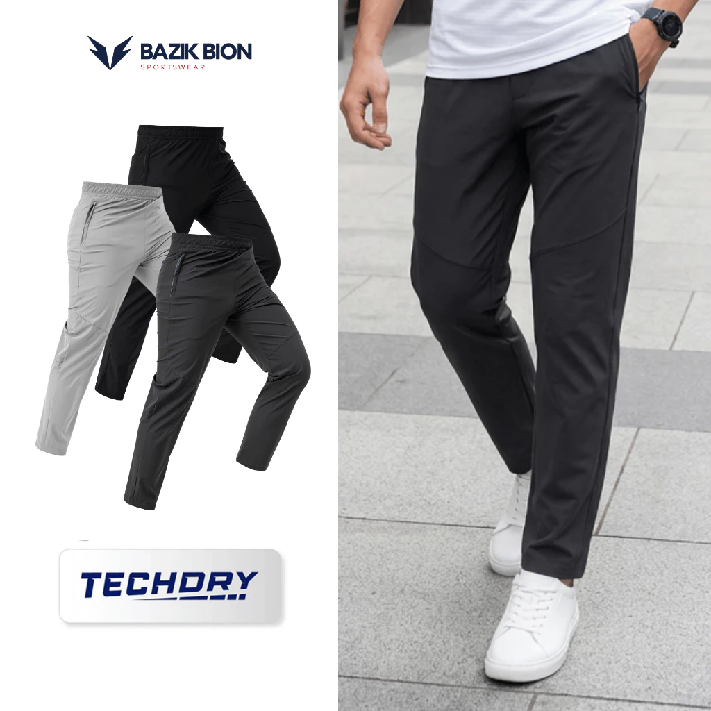 Quần Dài Nam Đa Năng BAZIK TechDry Co Giãn 4 Chiều, Thoải Mái Vận Động, Thể Thao, Đi Làm, Đi Chơi - Q13