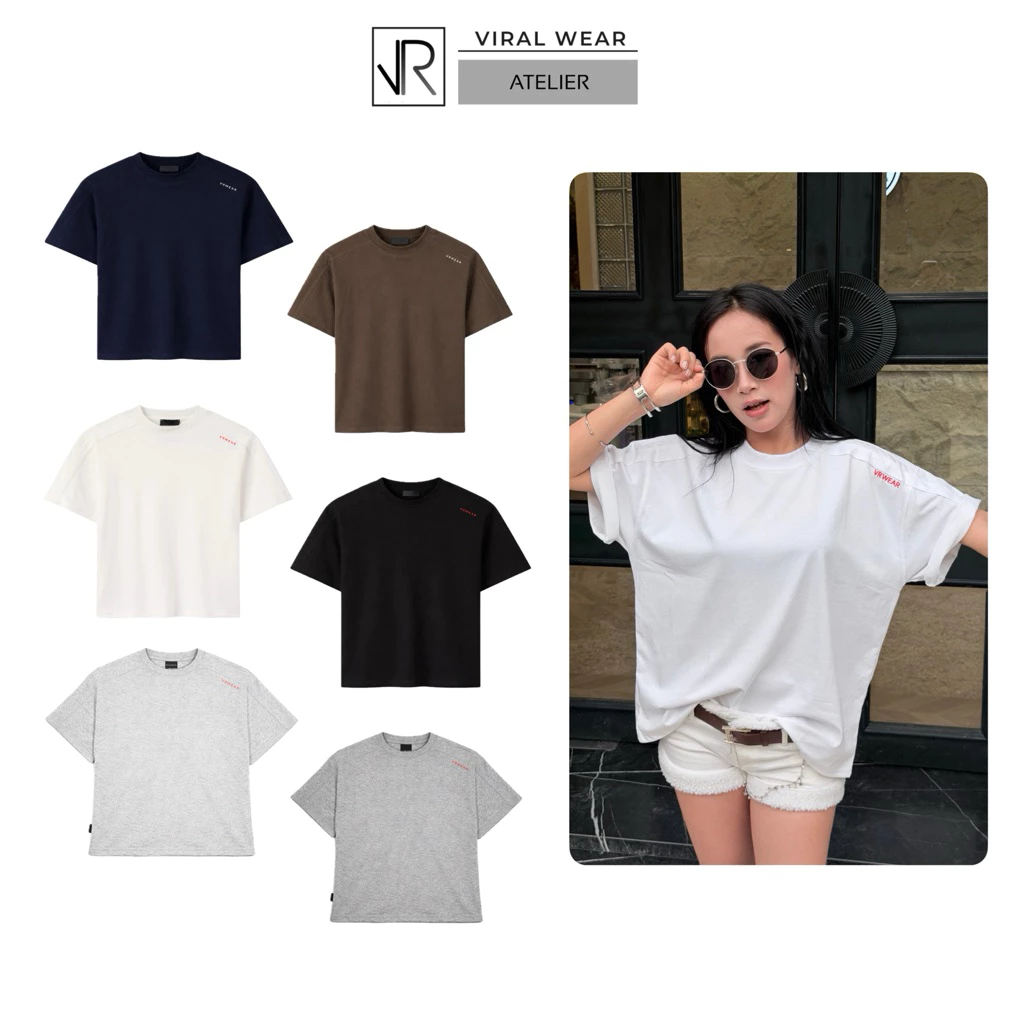 Áo Thun T-Shirt Form Boxy Unisex Thêu Hình Cotton 240GSM