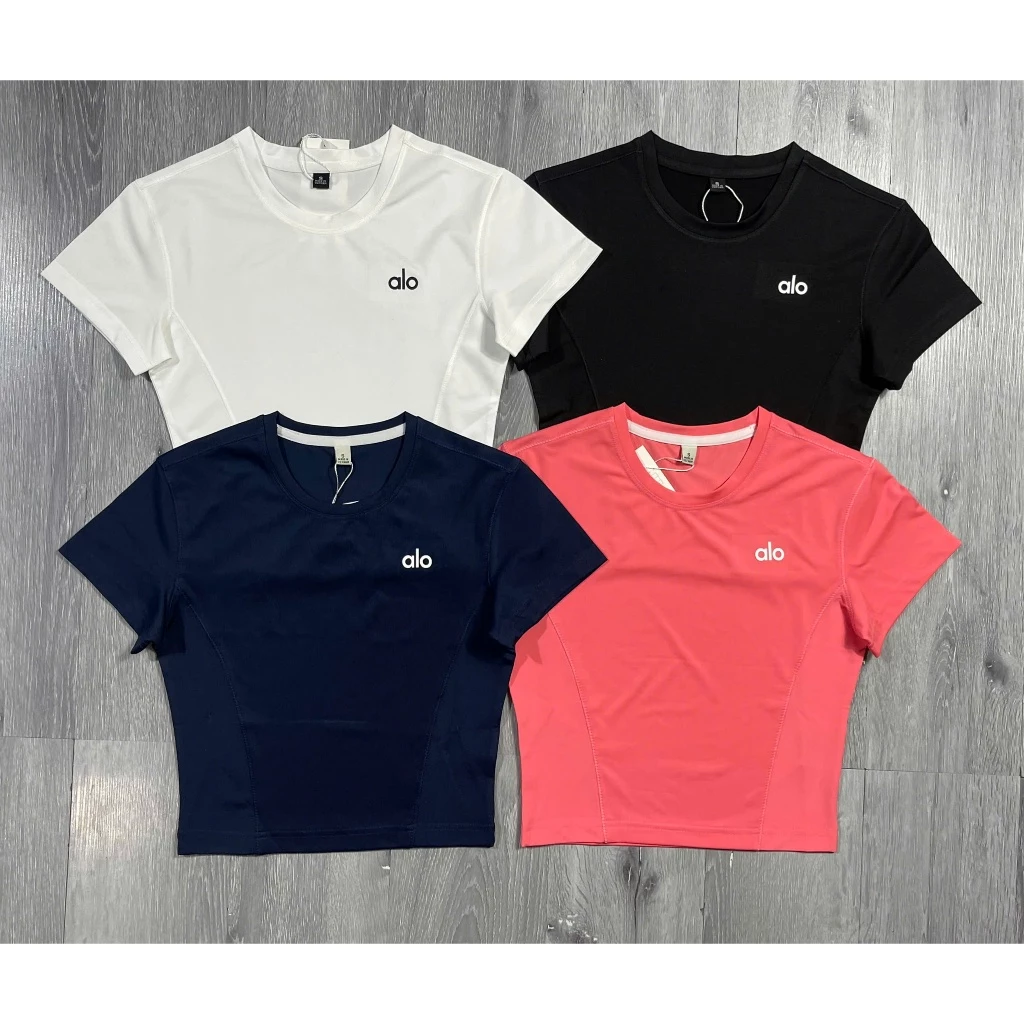 Áo Croptop Thể Thao Al0 Tập Gym-Yoga-Aerobic - Hàng xuất khẩu