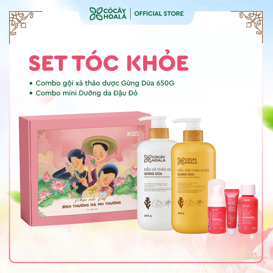 Set quà Tóc Khoẻ Cỏ Cây Hoa Lá "Phụ nữ Việt - Bình thường mà phi thường"