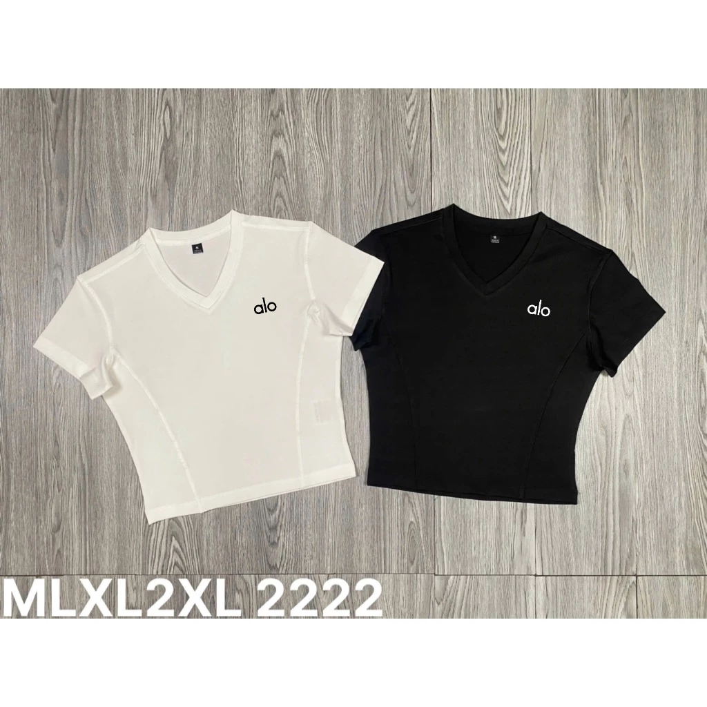 Áo Croptop Thể Thao Cổ Tim Al0 Tập Gym-Yoga-Aerobic - Hàng xuất khẩu cao cấp