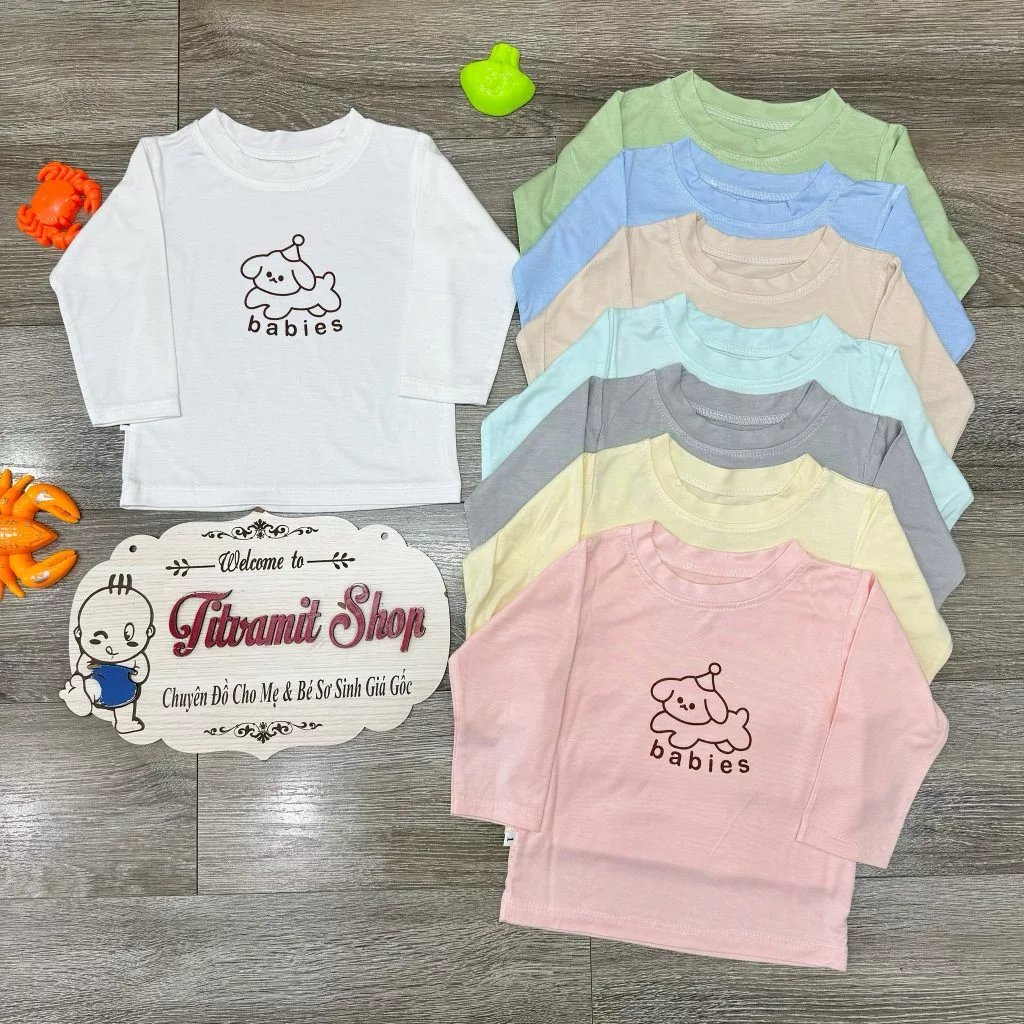 Áo dài thun lạnh Babies mềm mát cho bé mặc điều hoà hoặc giao mùa cho bé