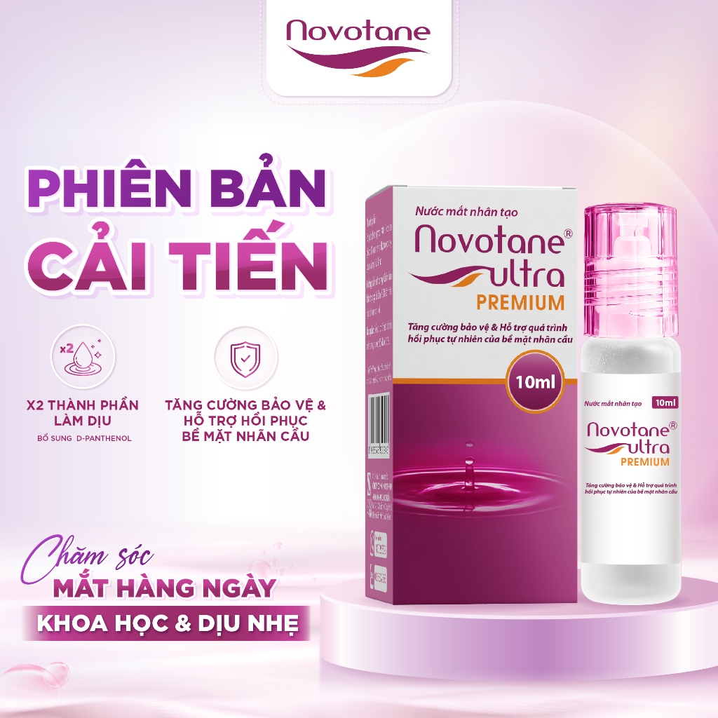 Nước mắt nhân tạo Novotane ultra Premium tăng cường làm dịu và hỗ trợ phục hồi…
