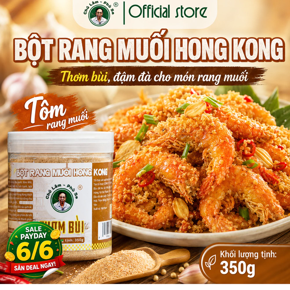 Bột rang muối HONG KONG thơm bùi thương hiệu Chú Lâm - Phù Sa loại đặc biệt muối  tiêu muoi  haohao tiêu  khô gói  gia S