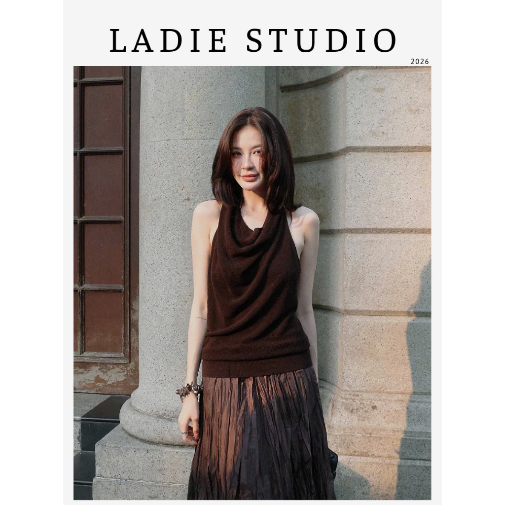 [LADIE STUDIO] Áo cổ yếm drape – áo sát nách ôm dáng quyến rũ thanh lịch AO20