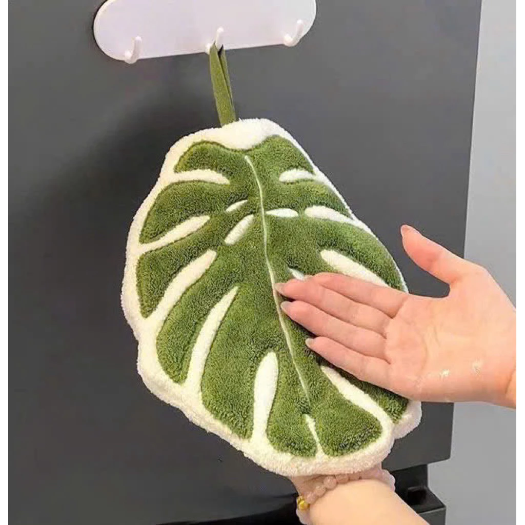 🏵️COD🏵️Khăn Lau Tay Hình Lá Cây Thấm Hút Tốt,Khăn lau tay dày dặn dùng trong gia đình và nhà bếp