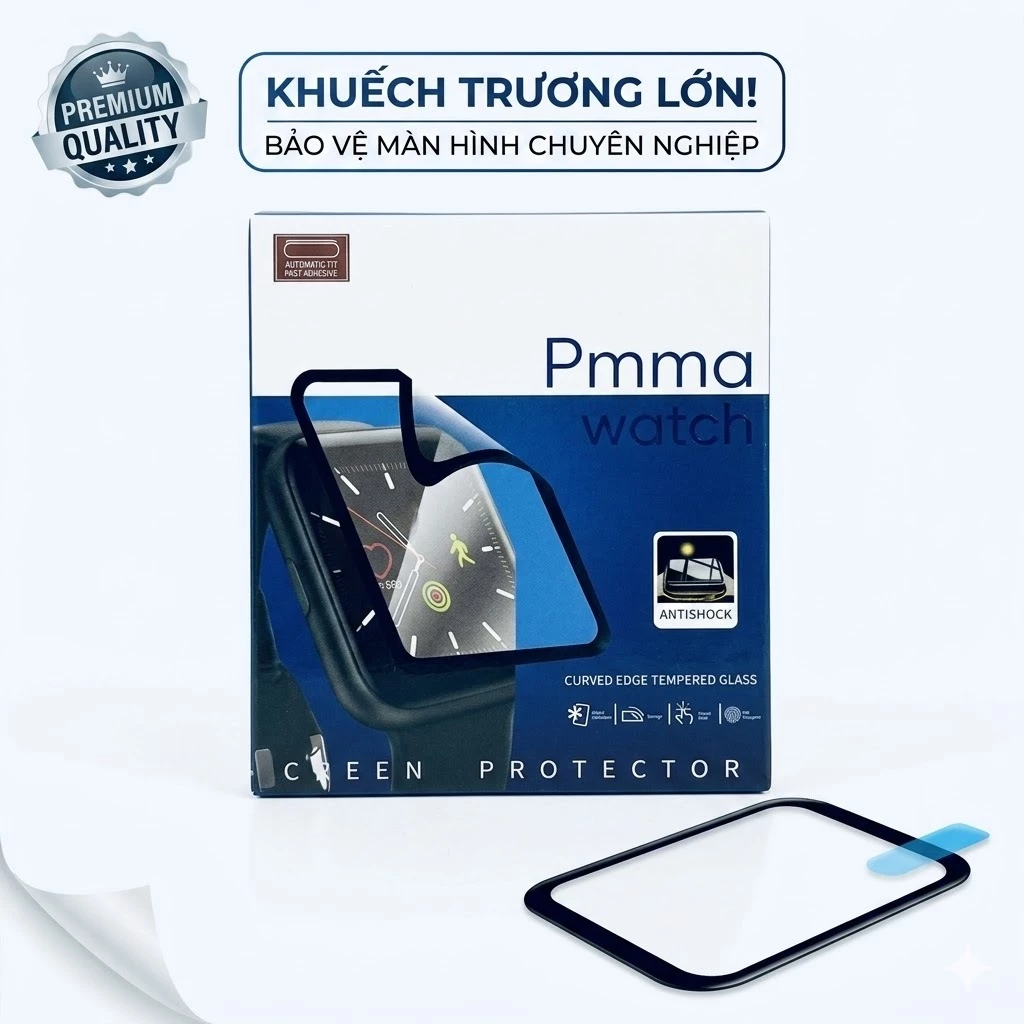Dán Cường Lực Cấp Apple Watch Full Màn Hình 9H Chống Trầy Xước HD Cho Series SE/4/5/6/7/8/9/Ultra  41mm 44mm 45mm 49mm