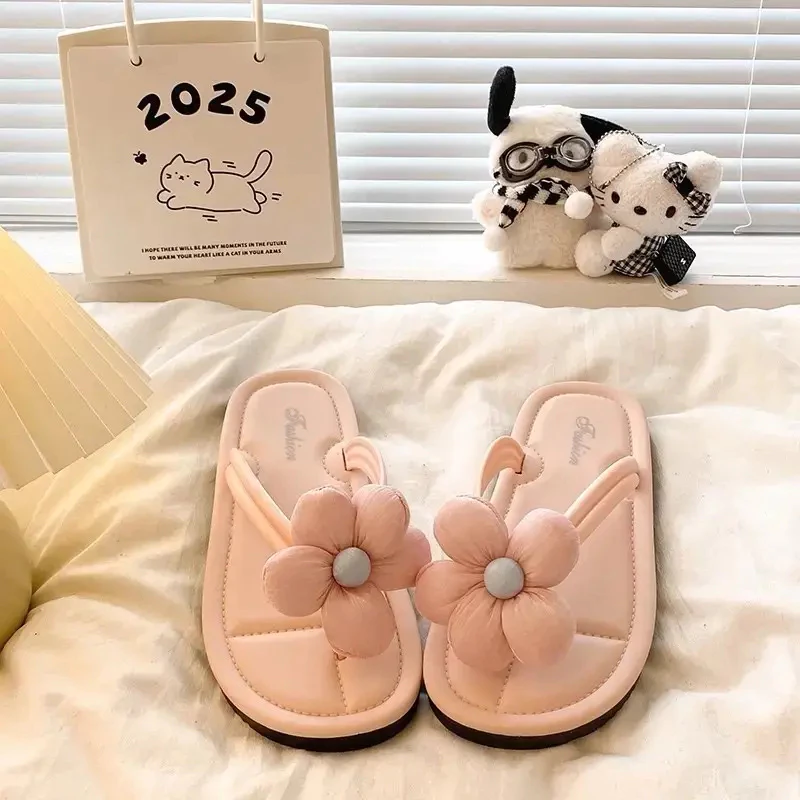 [ Tăng 1 size ] Dép tông đi biển, chất liệu cao su kết hợp hoa lụa cao cấp [Lù Store] - T 3 MÀU